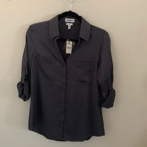 Charcoal Portifino blouse from Express.